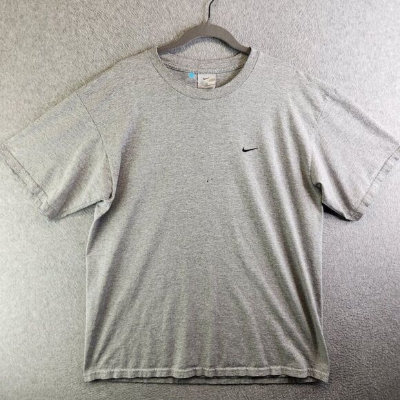 Nike Shirt Mens L Gray Vintage Y2K Silver Tag Left Swoosh Crewneck Tee Vtg - Picture 12 of 12